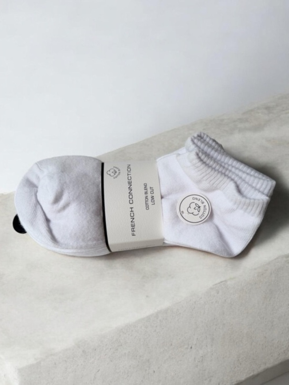 French Connection White Low-Cut Athletic Socks - 10 Pack cotton